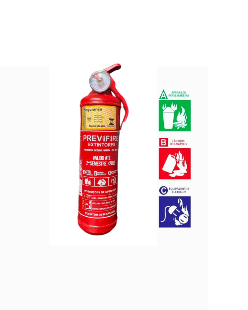 Extintor Veicular Pó Químico ABC Universal 1Kg - 5 Anos